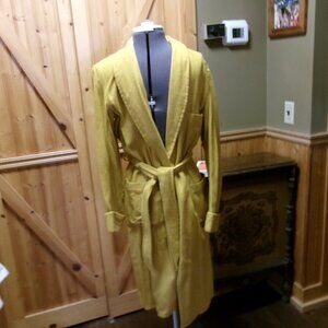 mens rockabilly Roytex hefner style Robe Mustard yellow 70s below knee length